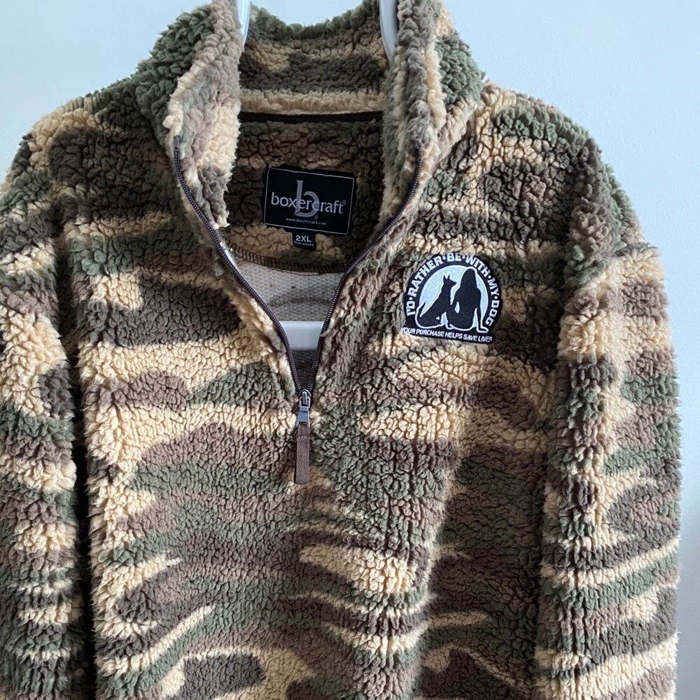NWOT - Camo Sherpa/Teddy Pullover